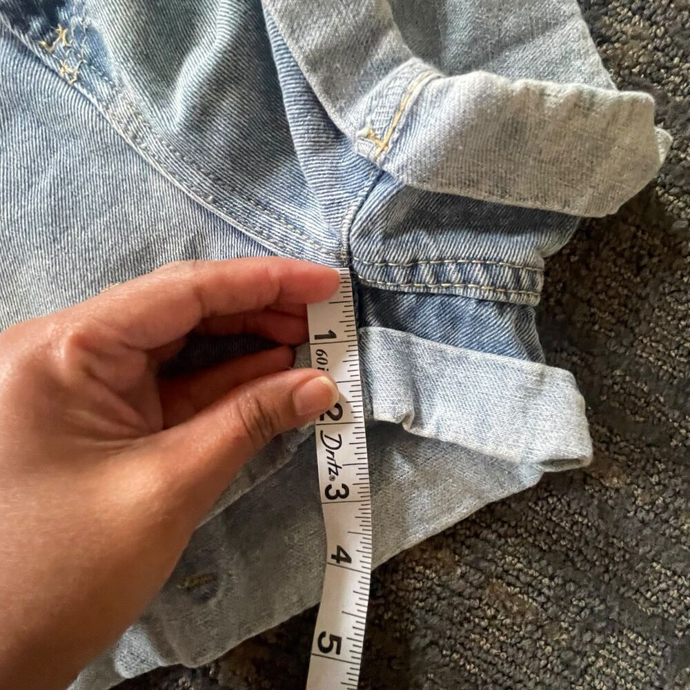 Womens Plus Size 2XL High Waisted Cuffed Denim Shorts Light Wash Jean Shorts - Picture 6 of 8